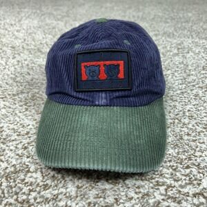 Teddy Fresh Hat Cap Strap Back Mens One Size Blue Green Corduroy Teddy Bear Logo